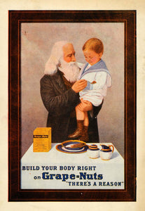 1911 Ad Postum Cereal Grape-Nuts Grandfather & Child - ORIGINAL ADVERTISING PM2