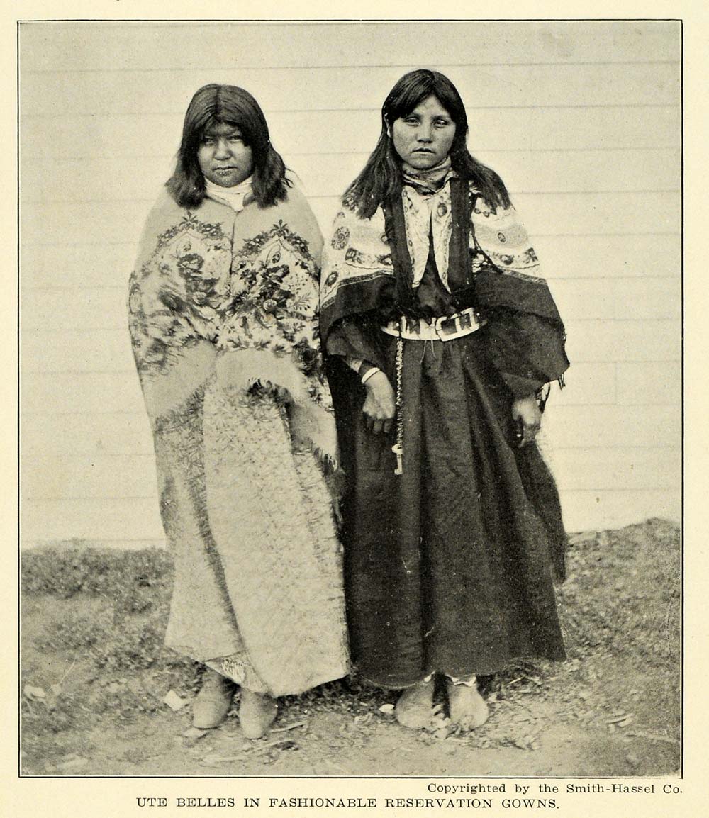 1906 Print Ute Belle Reservation Native American Dress ORIGINAL HISTOR