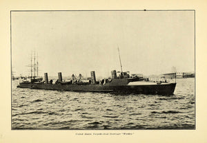 1907 Print United States Torpedo Boat Worden Military ORIGINAL HISTORIC PM2
