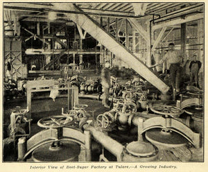 1907 Print Sugar Beet Tulare California Factory Food - ORIGINAL HISTORIC PM2