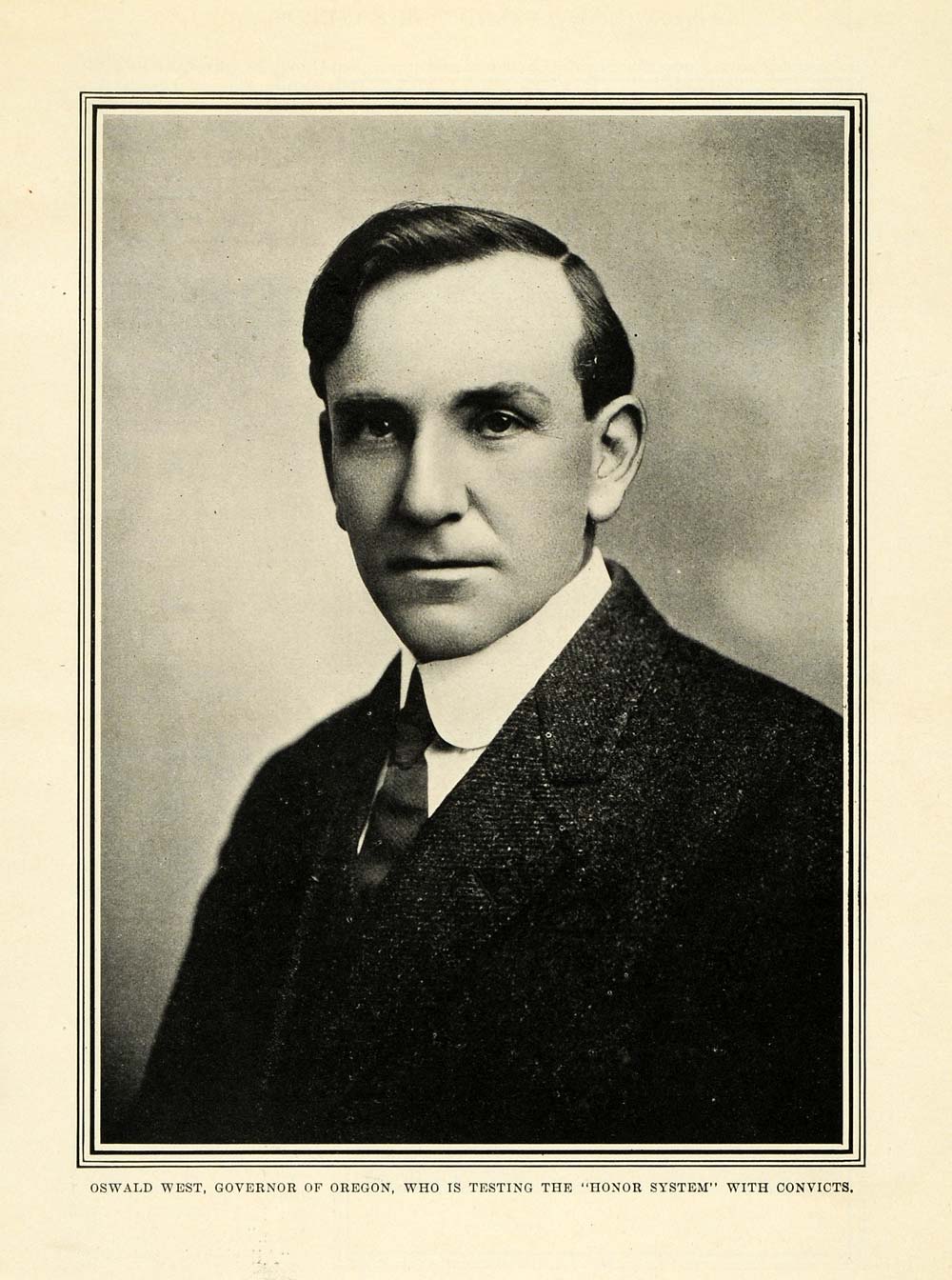 1911 Print Oswald West Governor Oregon Honor System - ORIGINAL HISTORIC PM2