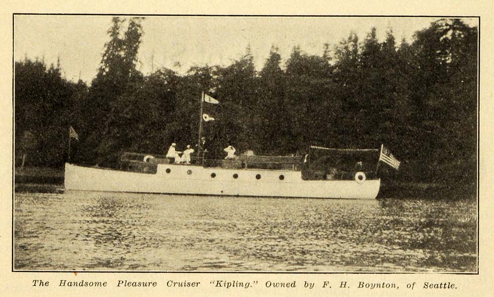 1907 Print Kipling Cruiser Boynton Seattle Washington ORIGINAL HISTORIC PM2