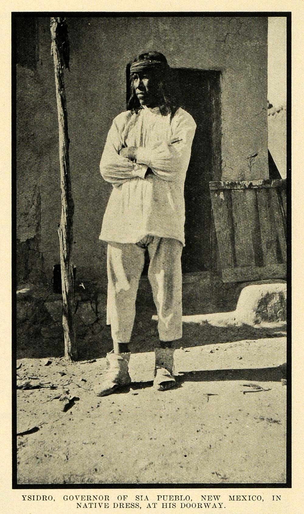 1911 Print Ysidro Governor Sia Pueblo New Mexico Dress ORIGINAL HISTORIC PM2