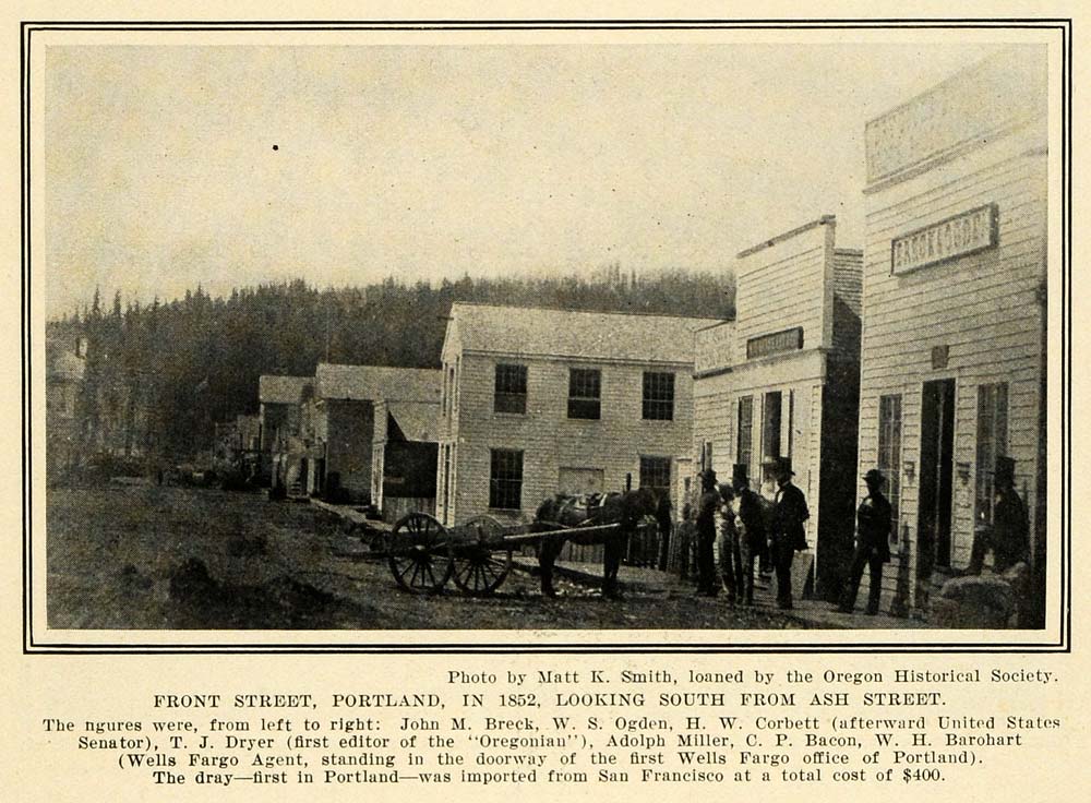 1911 Print Front Street Portland Ash Breck Ogden Dray - ORIGINAL HISTORIC PM2