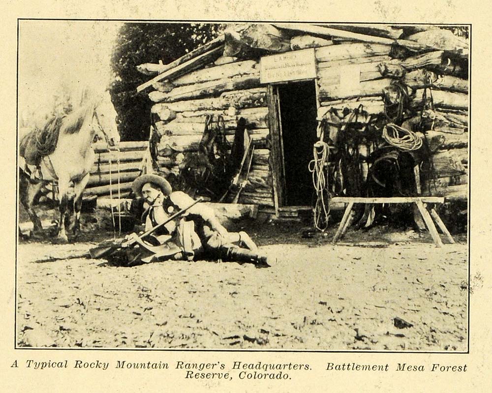 1907 Print Rocky Mountain Ranger Mesa Forest Reserve - ORIGINAL HISTORIC PM2