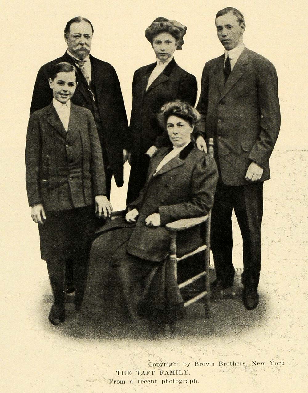 1911 Print William Taft Family President Portrait Yale ORIGINAL HISTORIC PM2