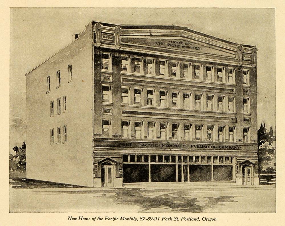 1907 Print Pacific Monthly Portland Oregon Building - ORIGINAL HISTORIC PM2