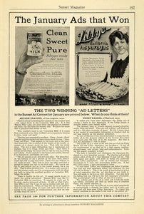 1915 Ad Sunset Magazine Contest Libby's Asparagus Carnation Milk Henry PM3