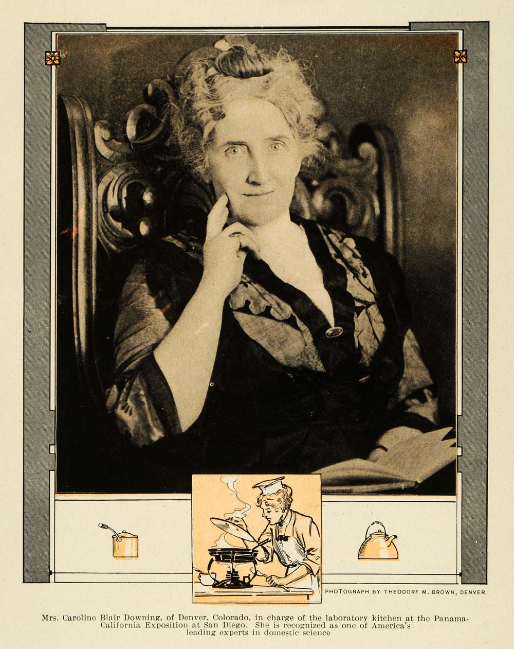 1915 Print Panama California Exposition San Diego Chef Caroline Blair PM3