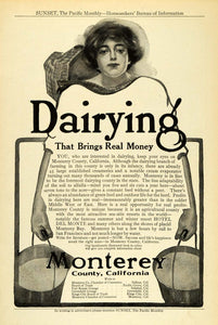 1912 Ad Monterey County California Chamber Commerce Dairy Farming PM3