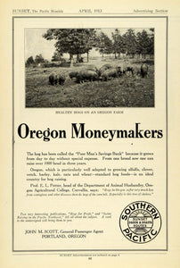 1913 Ad Portland Oregon Farms Southern Pacific Railway Shasta Ogden Routes PM3