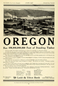 1913 Ad W. M. Ladd Tilton Bank Portland Oregon Banking Lumber Yard Industry PM3