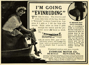 1913 Ad Evinrude Detachable Row Boat Motors Milwaukee WI Brother John PM3