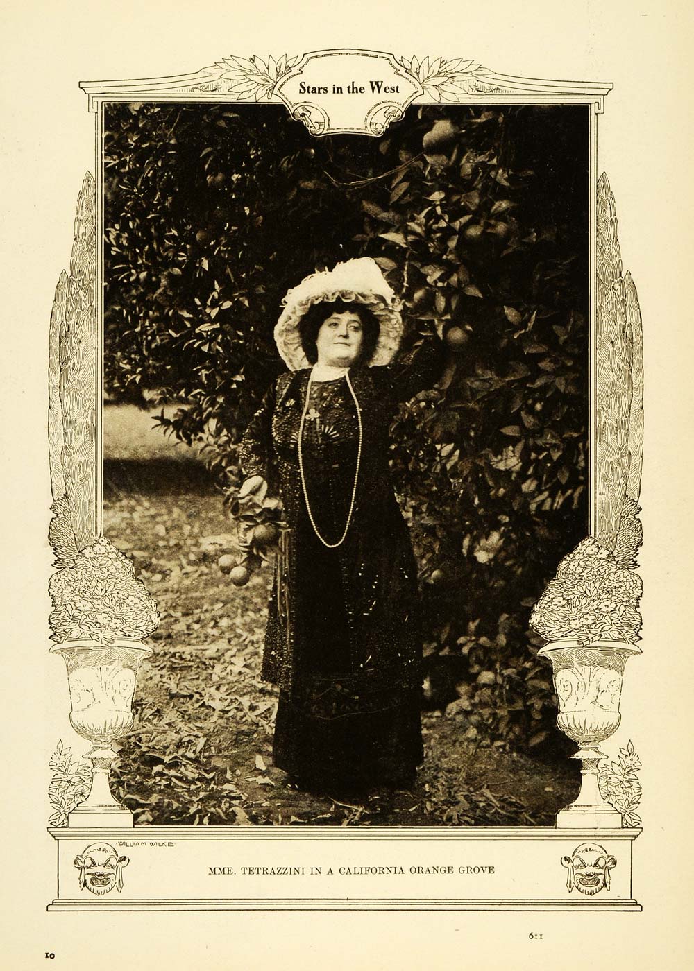 1912 Print Madame Tetrazzini Portrait California Orange Grove William Wilke PM3