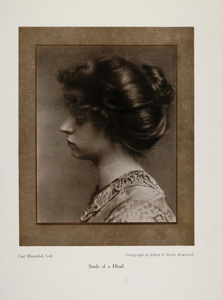 1911 Print Woman Head Portrait Alfred Marie Bracewell - ORIGINAL PNR1