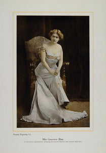 1911 Print Portrait Genevieve Blinn Actor Evening Dress - ORIGINAL PNR1