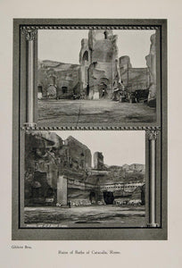 1911 Print Ruins Public Baths Caracalla Rome Thermae - ORIGINAL PNR1