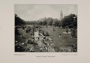1911 Print Pleasure Gardens Bournemouth England Park - ORIGINAL PNR1