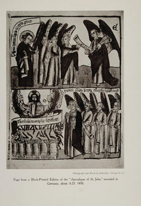 1911 Print Page Apocalypse St. John Angels Germany 1450 - ORIGINAL PNR1