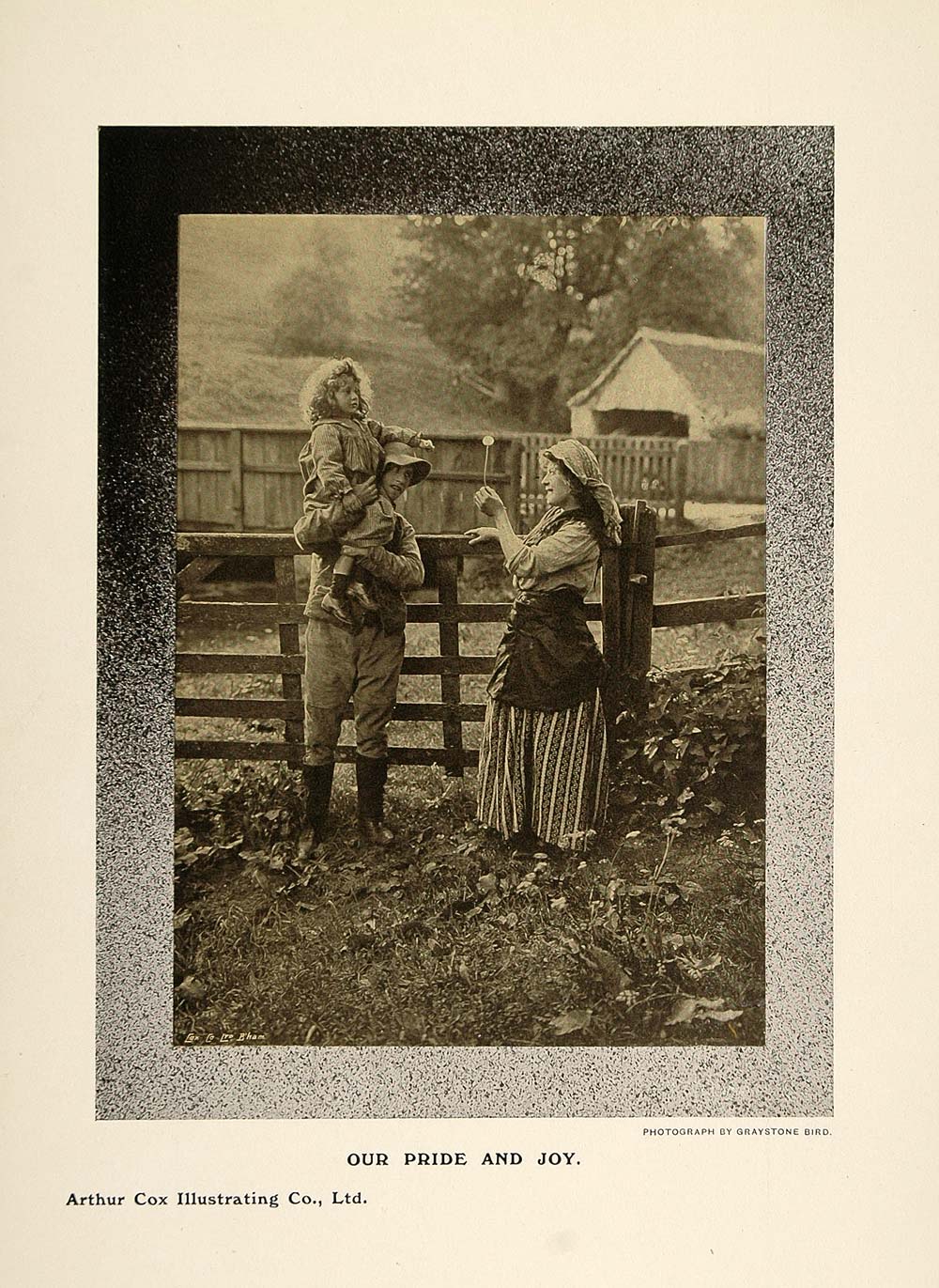 1908 Print Farm Family Portrait Mother Father Child - ORIGINAL PNR2
