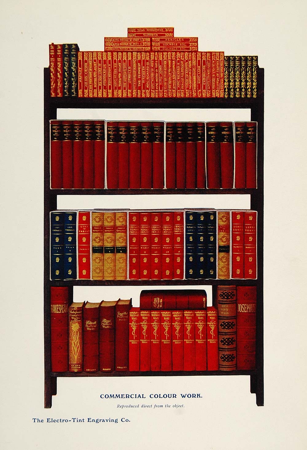 1908 Print Color Commercial Sample Books Bookcase - ORIGINAL PNR2