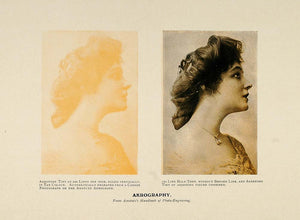 1908 Print Woman Head Amstutz Akrography Akrotone Tint - ORIGINAL PNR2