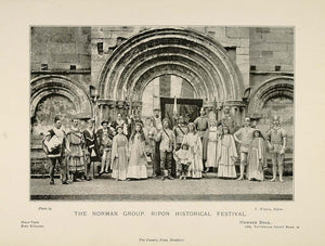 1898 Print Norman Costumes Ripon Historical Festival UK ORIGINAL HISTORIC PNR3