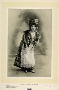 1901 Print Portrait Charlotte Wiehe French Stage Actor - ORIGINAL PNR4