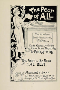1897 Ad Mawson & Swan Engraving Printer Process Work - ORIGINAL ADVERTISING PNR5