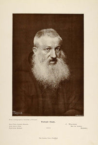 1897 Print Portrait Study Old Man White Beard Monk - ORIGINAL HISTORIC PNR5