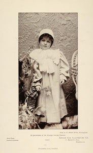 1897 Print Portrait Child Young Girl H. Roland White - ORIGINAL HISTORIC PNR5