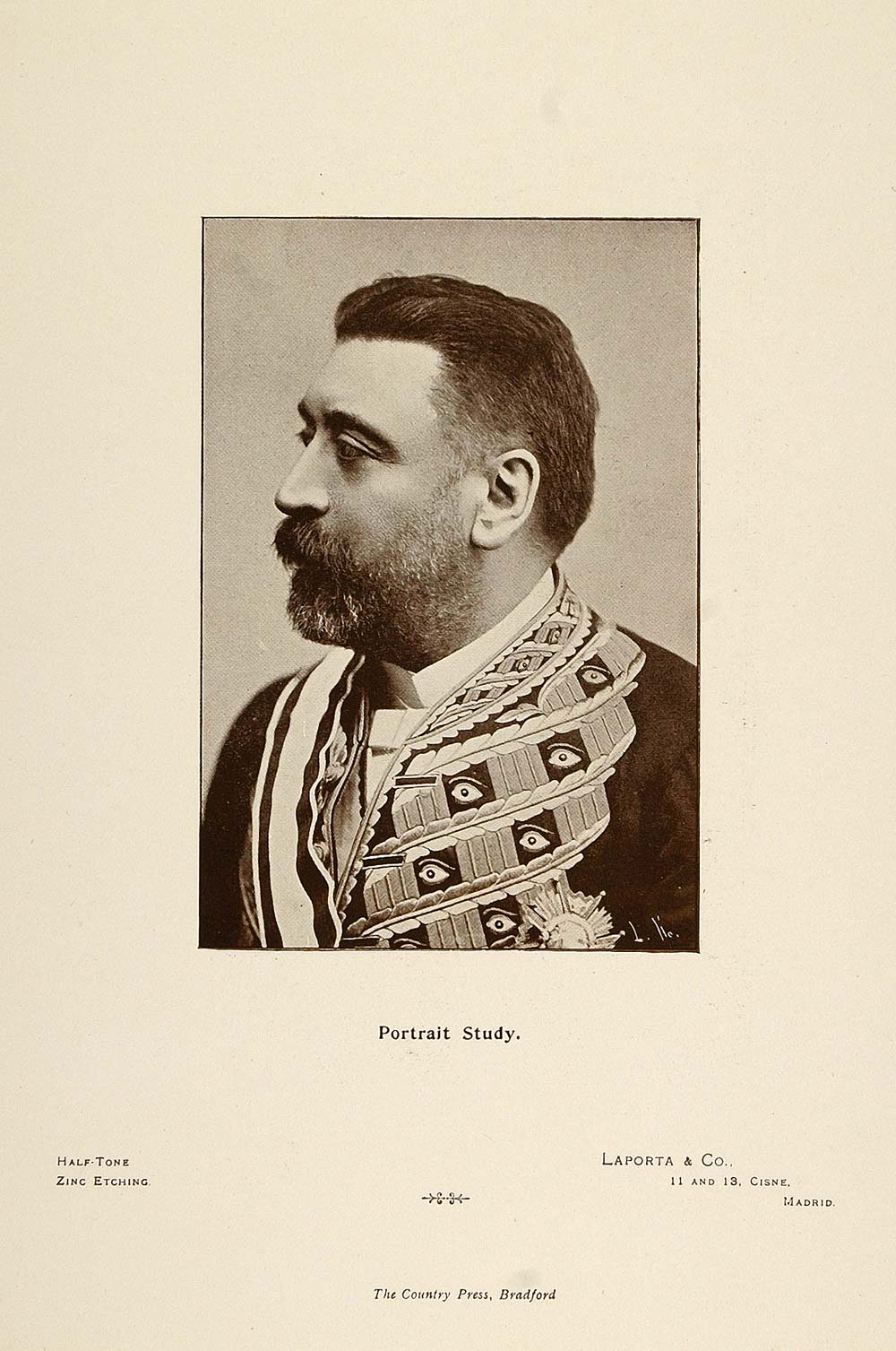 1897 Print Portrait Man Beard Mustache Dignitary - ORIGINAL HISTORIC IMAGE PNR5