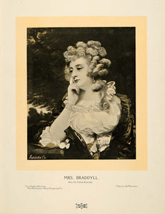 1907 Print Portrait Mrs. Jane Braddyll British Joshua Reynold Mezzotint PNR7