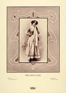 1907 Print Edith Fink Actress Portrait Reinhold Thiele Three Little Maid PNR7