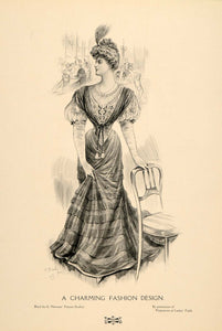 1907 Print Edwardian Lady La Belle Epoque Dress Costume Fashion G Newn Period Paper Historic Art LLC 1907 Print Edwardian Lady La Belle Epoque Dress Costume Fashion G Newn Period Paper Historic Art LLC
