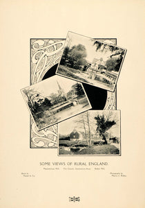 1907 Print Mapledurham Mill England Stratford-on-Avon Collegiate Church PNR7