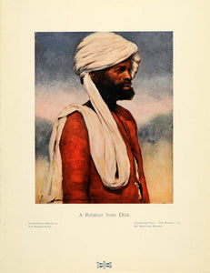 1905 Print Mortimer Menpes Durbar Man Turban Dhai India Three Color PNR8