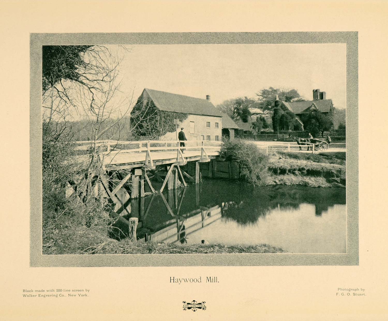 1905 Print Haywod Mill F. G. O. Stuart Photographer Countryside Bridge PNR8