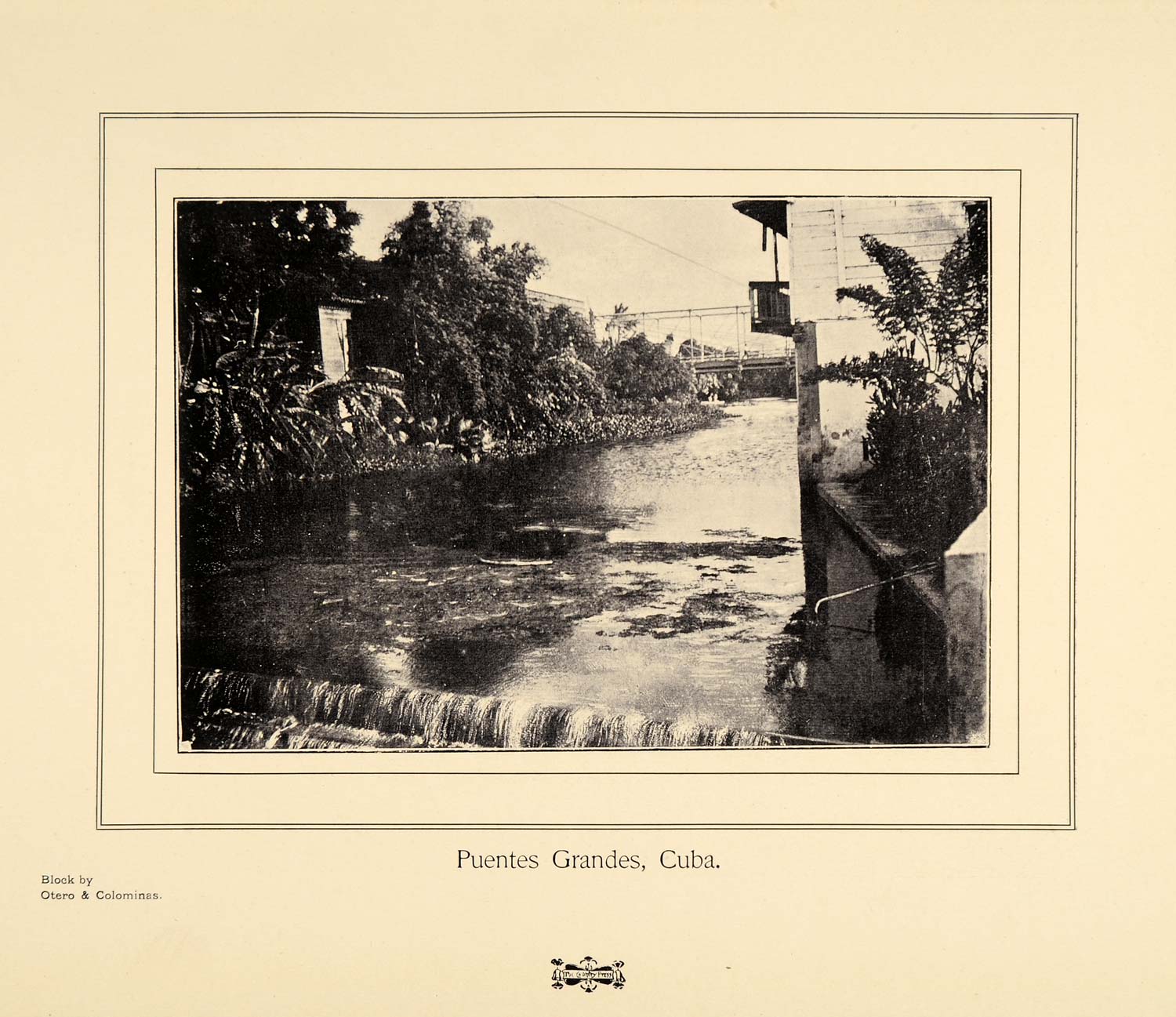 1905 Print Puentes Grandes Havana Cuba River Bridge Otero & Colominas B/W PNR8