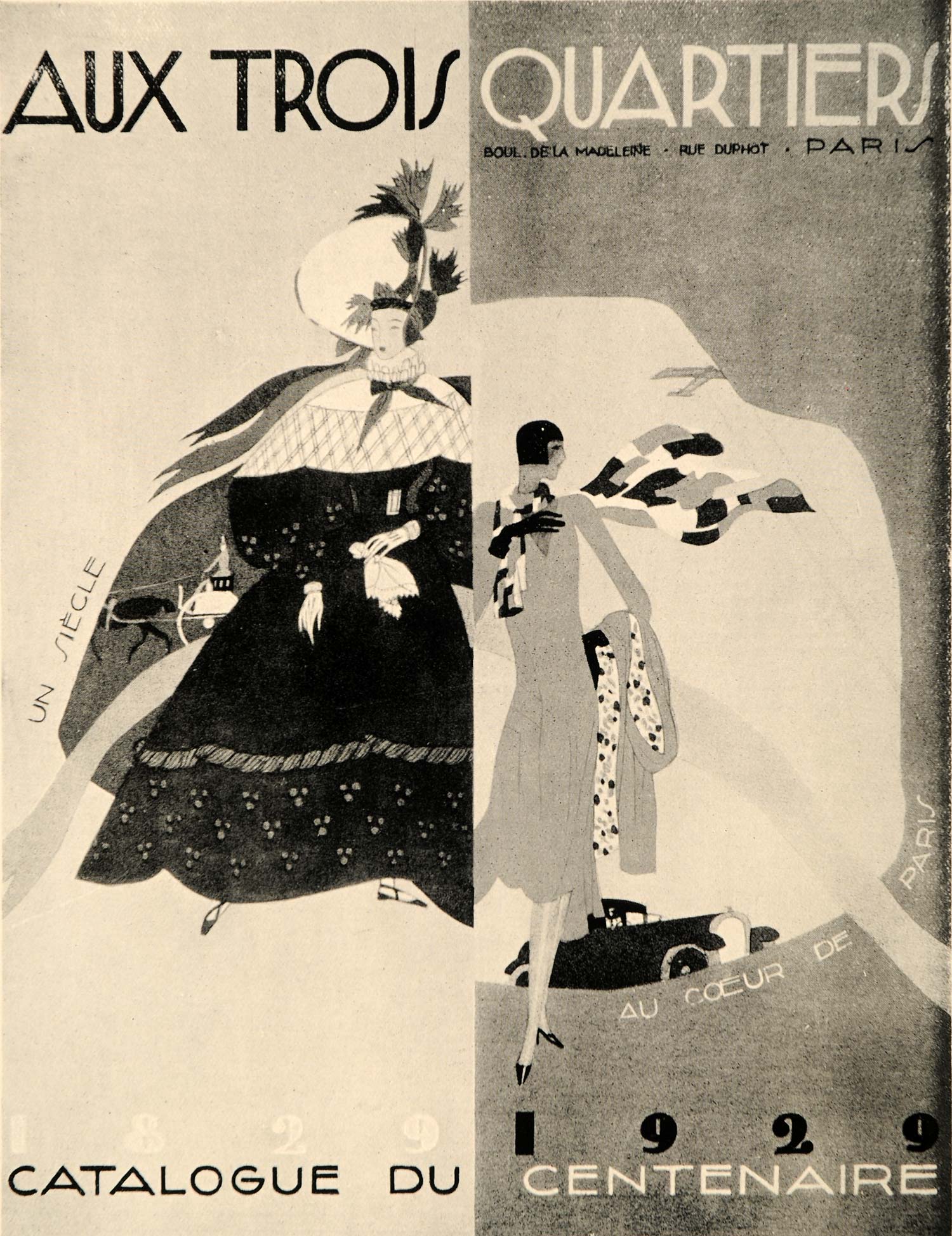 1929 Print L Benigni Aux Trois Quartiers Paris Art Deco Centenary Parisian PO4