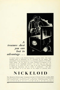 1936 Ad Nickeloid Engraving Treasure Chest Printing Publish Electrotype PO6
