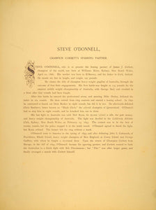 1894 Steve O'Donnell Boxer Australia Heavyweight Print ORIGINAL HISTORIC POA1