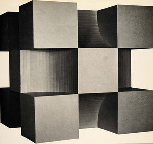 1970 Pop Art Erwin Heerich Kartonobjekt Cube 1969 Print - ORIGINAL POP1