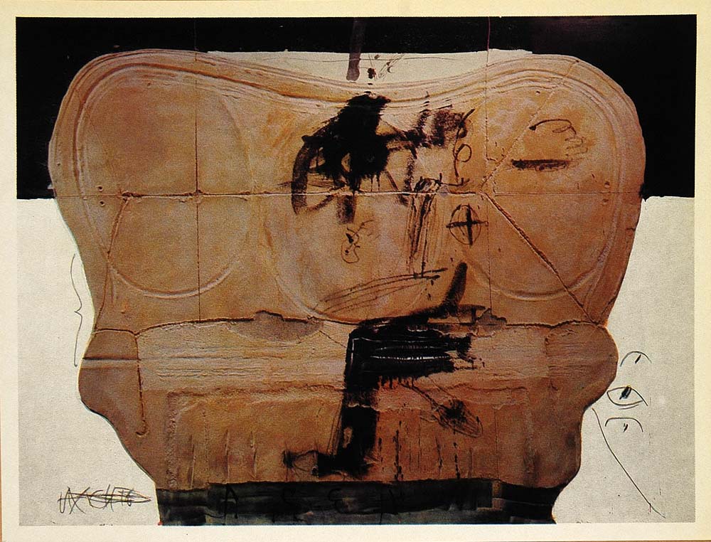 1970 Pop Art Antoni Tapies Signs on White Ovals Print - ORIGINAL POP1