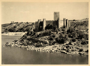 1942 Almourol Castle Knights Templar Portugal Tagus - ORIGINAL PHOTOGRAVURE POR1