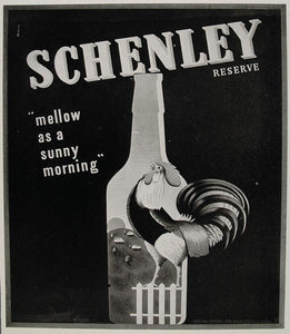 1947 Print Schenley Whisky Rooster Steinweiss Poster Ad ORIGINAL HISTORIC POS1