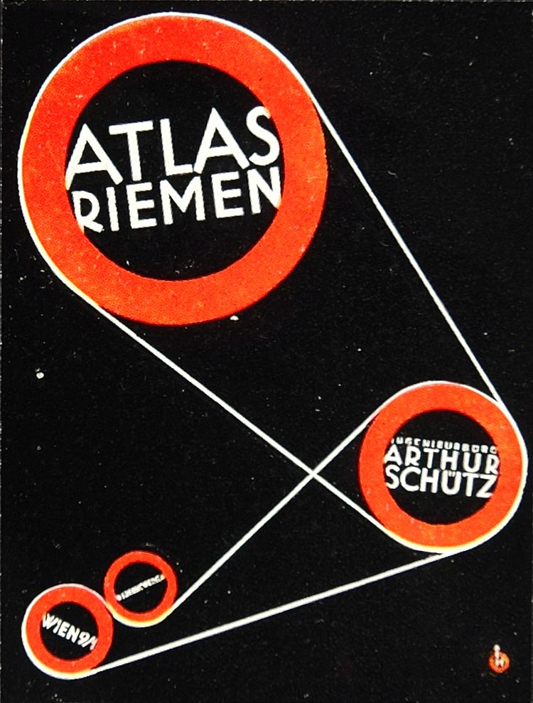 1928 Atlas Riemen Arthur Schutz Gears Mini Poster Print - ORIGINAL POS2