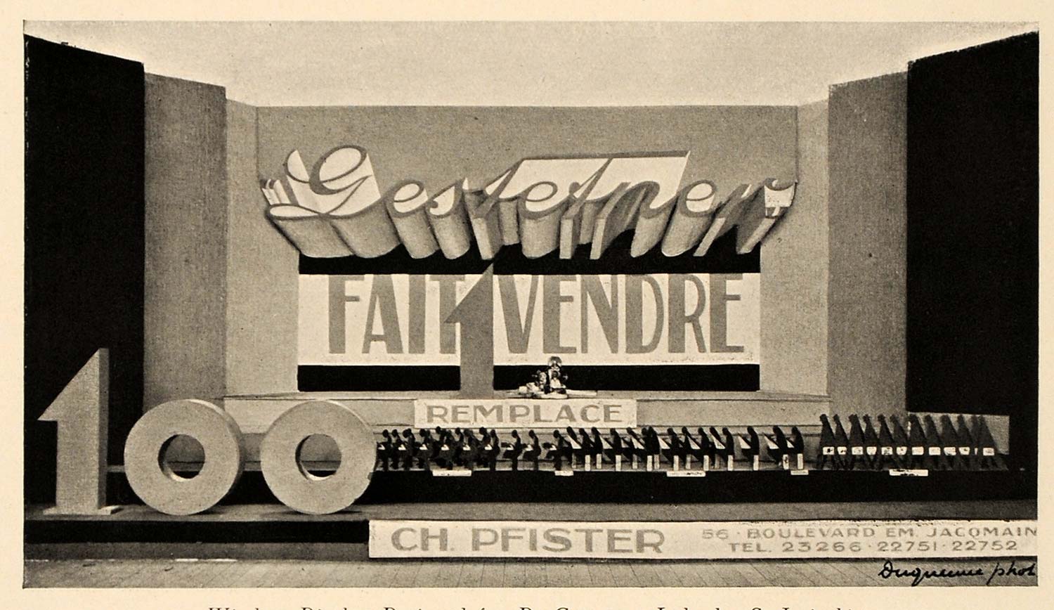 1927 Gestetner Window Display Brussels Jasinski Print ORIGINAL HISTORIC POS3