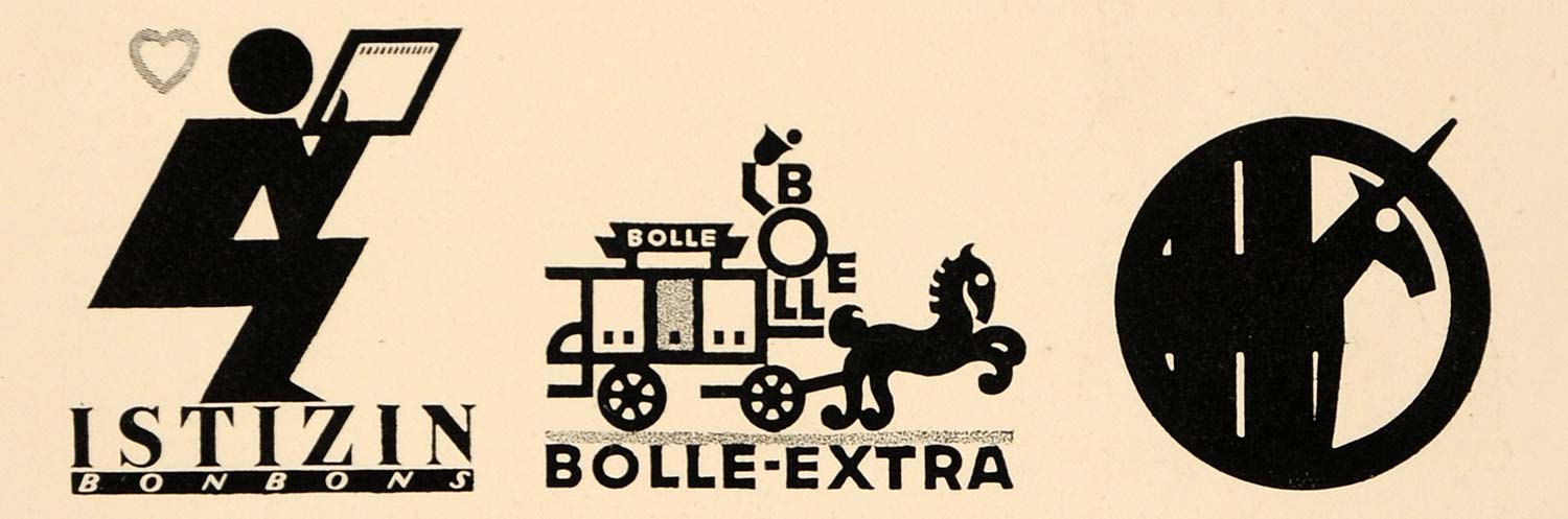 1927 Karl Schulpig Trademark Graphic Designs B/W Prints ORIGINAL HISTORIC POS3