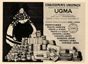 1927 Joseph Charles UGMA Loriot Foods Ad Alsace Print ORIGINAL HISTORIC POS3